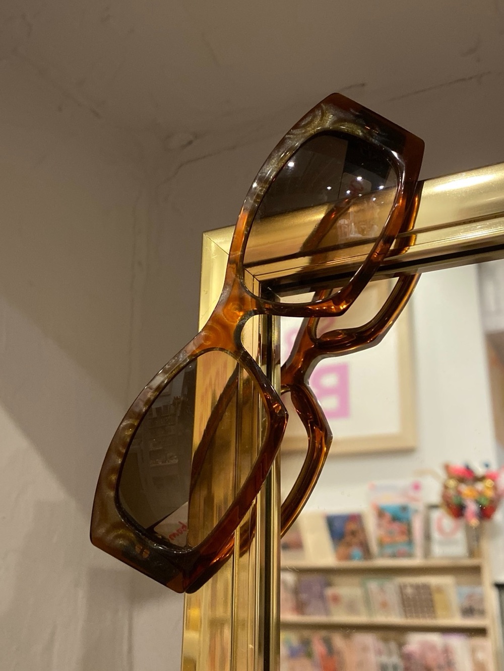 Jean Lafont Paris Swirl Pattern Rectangular Sunglasses with Gradient Lenses